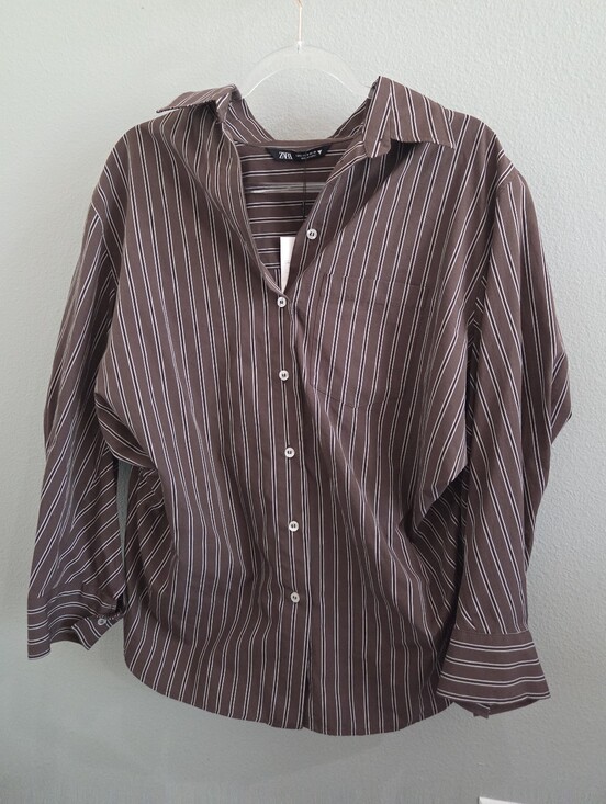 Zara Tops - NWT Zara Oversized Striped Button Down